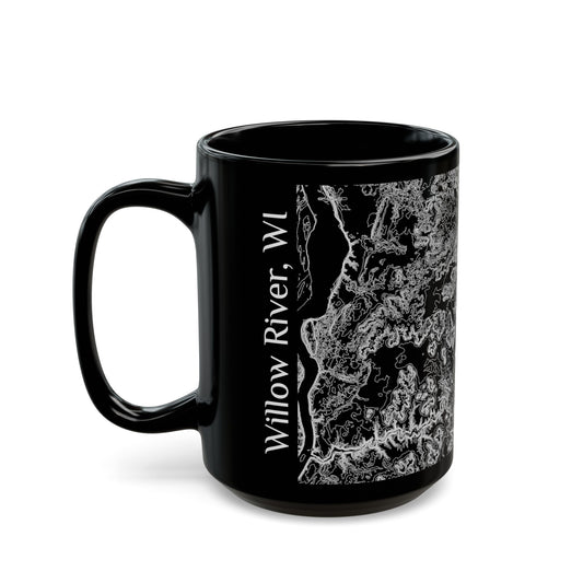 Willow River, WI Black Mug 15 oz.