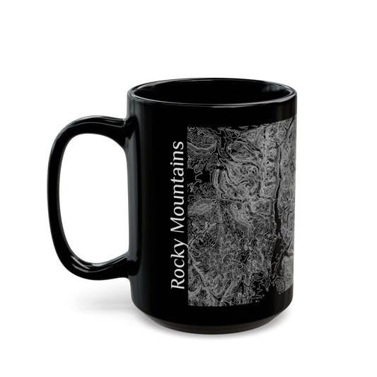 Rocky Mountains Black Mug 15 oz.