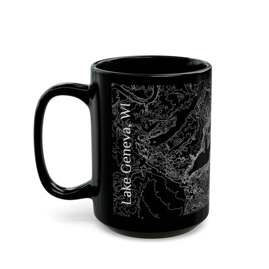 Lake Geneva, WI Black Mug 15 oz.