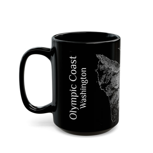 Olympic Coast, WA Black Mug 15 oz.