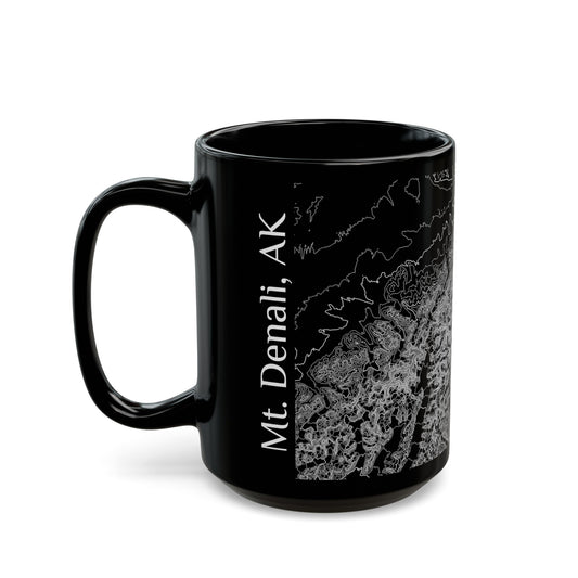 Mt. Denali, AK Black Mug 15 oz.