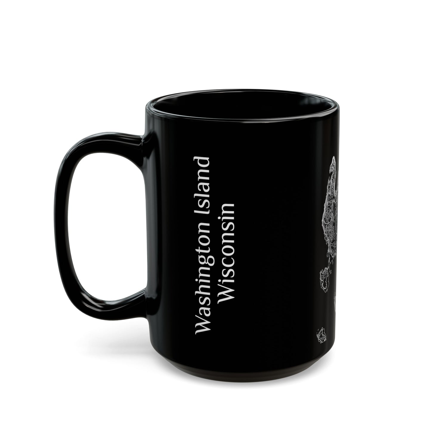 Washington Island, WI Black Mug 15 oz.