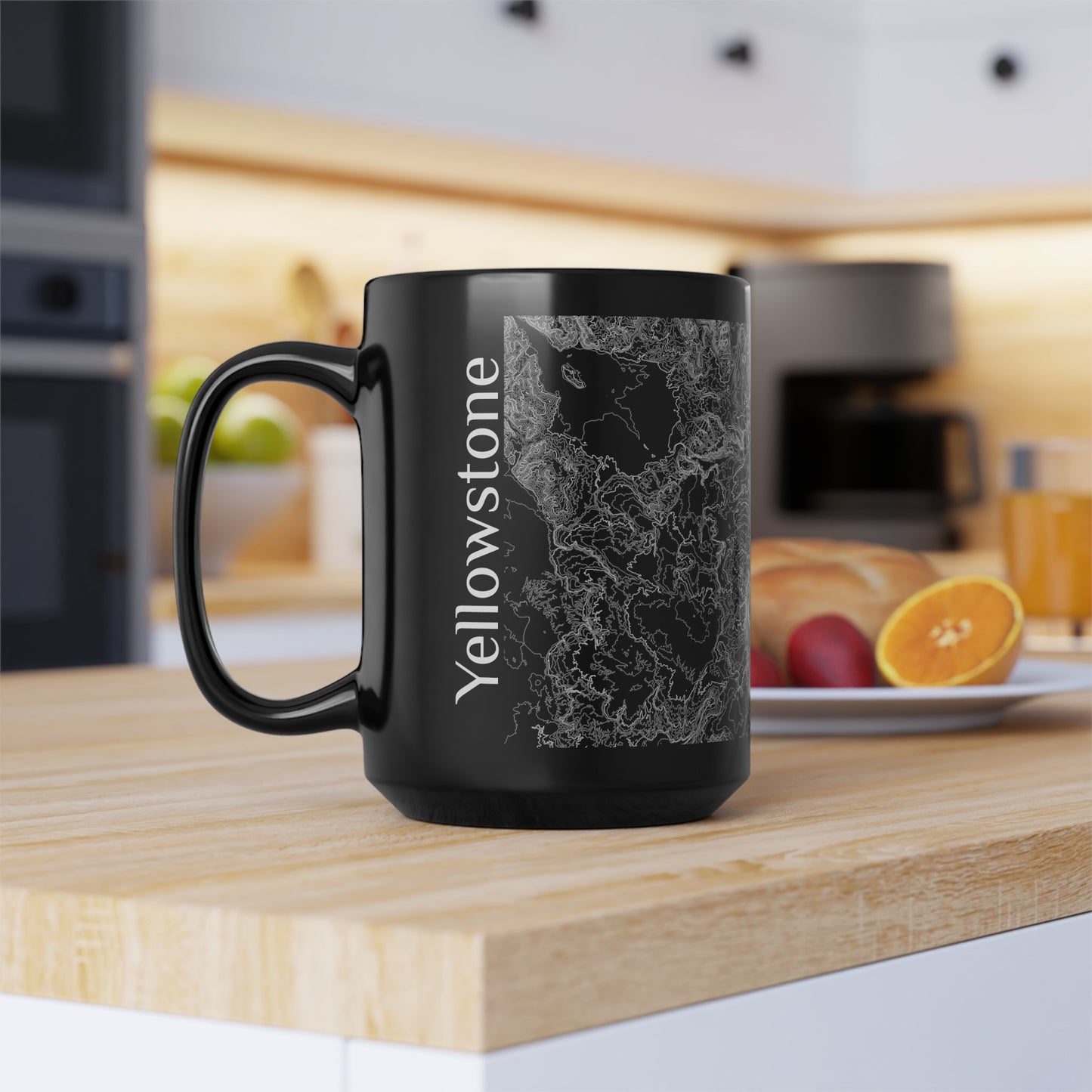 Yellowstone, WY Black Mug 15 oz.