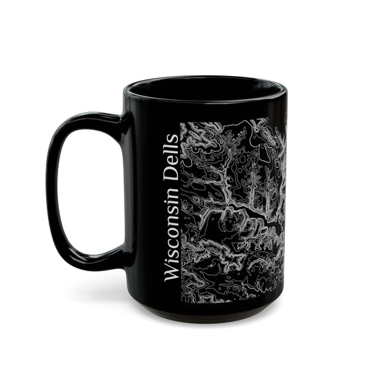 Wisconsin Dells Black Mug 15 oz.