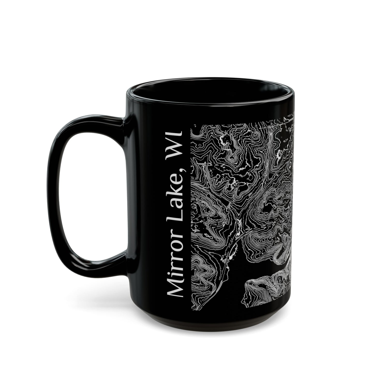 Mirror Lake, WI Black Mug 15 oz.