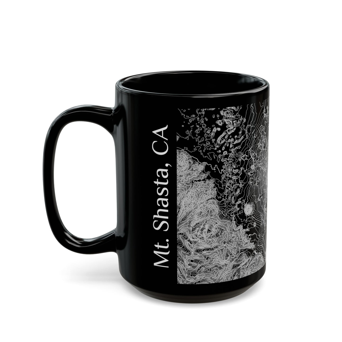 Mt. Shasta, CA Black Mug 15 oz.